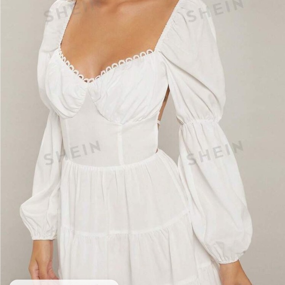 SHEIN haute backless lantern sleeve ruffle dress - Picture 2 of 3